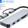 8-IN-2 USB HUB 3.0 USB C HUB Dock Station 5Gbps High Speed Transmission USB Splitter Type C to USB OTG Adapter For Macbook Pro (7-IN-2, CHINA)-B0DX852HFM
