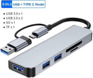 8-IN-2 USB HUB 3.0 USB C HUB Dock Station 5Gbps High Speed Transmission USB Splitter Type C to USB OTG Adapter For Macbook Pro (7-IN-2, CHINA)-B0DX852HFM