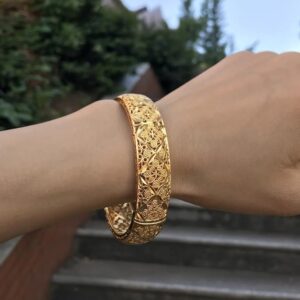 1Pcs Luxury Gold Color Bracelets For Women Men Ramadan Ethiopian Dubai Bangles&Bracelet African/Arab Weeding Jewelry Gift one size-B0DV9DDRST