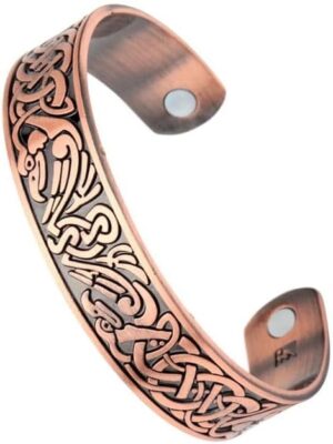 1Pcs Classic Bio Magnetic Copper Color Alloy Bracelet Cuff Bangle for Men Women Fashion Jewelry Gifts(shape 2D)-B0D1J6QTNP