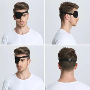 1Pcs-Kid's/Adult Black Adjustable Soft and Comfortable Pirate Eye Patch Single Eye Mask for Amblyopia Lazy Eye ‍ (Left)-B0DBMYJSMW