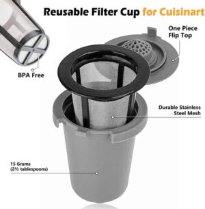 [1 Set = 3 Pcs ] Replacement Parts Grey Reusable Filter Cup, Compatible For Cuisinart Single Serve Coffee Makers,-B0DRPN519L