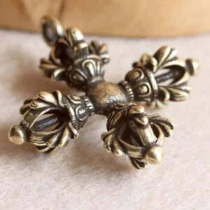 [ 1 PC ] Cross Vajra Brass Car Key Chain Pendant Buddhism Dharma Handmade Woven Lanyard Bodhi Beads Motorcycle Keychain Rope Hangings-B0CQGQHFYX