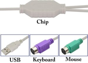 [1Pcs-19Cm] High quality USB Male To PS/2 For PS2 Female Converter Cable Cord Converter Adapter Keyboard GSO71502-USB-PS2 [Regular version F56]-B0D4GYV8W4