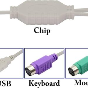 [1Pcs-19Cm] High quality USB Male To PS/2 For PS2 Female Converter Cable Cord Converter Adapter Keyboard GSO71502-USB-PS2 [Regular version F56]-B0D4GYV8W4