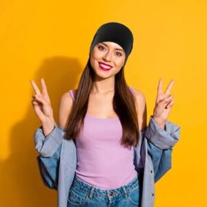 1PCs Summer Cool Running Cap Fashion Bicycle Hat Cycling Sport Caps Headdress Headscarf Hiking Baseball Riding Beanie Men Women Hats (Black)-B0DJ34YVZQ
