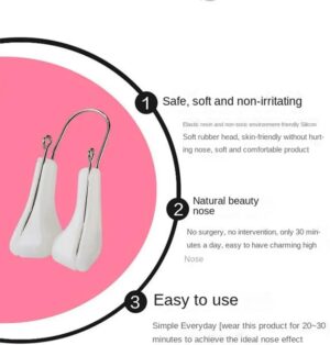(1Pcs)  Nose Shaping Corrector Bridge Lifting Up Nose Straightener Nose Shaper Clip Nose Lift-Up Shaper Silicone Nose Lifter (Pink, Normal)-B0DF7CGZ2L