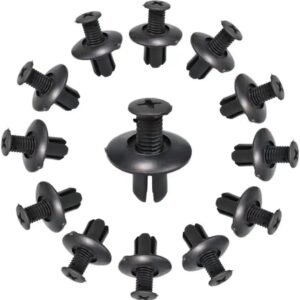 50Pcs 8mm Plastic Fasteners Screw Car Bumper Black Rivet Car Fastener Clips for Most Car Type-B0DFV5BDCR