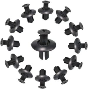 50Pcs 8mm Plastic Fasteners Screw Car Bumper Black Rivet Car Fastener Clips for Most Car Type-B0DFV5BDCR