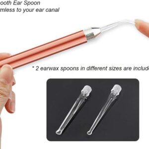 Decdeal- 2pcs Ear Wax Removal Ear Flap Set Stainless Steel Ear Wax Remover Spoon Baby Kids Adult Ear Plugs Ear Selector with Led Light-