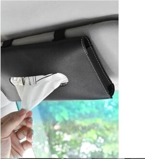 1Pcs Leather Sun Visor Napkin Box Holder Hanging Car Mask Holder Shading Tissue Case Organizer Auto Storage Decoration Craft-B0B4WMPG6X