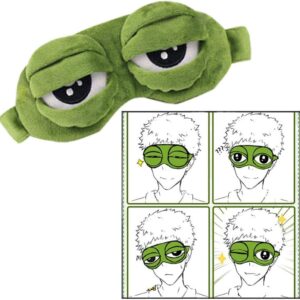 6116MIsaIvL._AC_SL1049_ 1Pcs - 3D Frog Cartoon Design Sleeping Eye Blinder Soft Plush Eye Mask Green-B0CKVXHVZZ