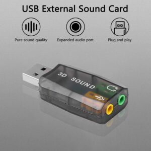 USB Sound Card External Mini Sound Card USB to 3.5mm Interface Stereo Audio Adapter for Win 7 8 Android Speaker Laptop Headset (5.1 Channel)-B0DX8J6VPM