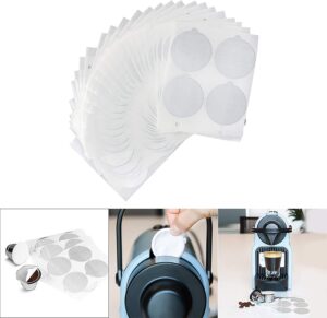 Blingbin Capsules Cup Film, 100pcs Stickers Self Adhesive Aluminum Foil Lids Coffee Capsule Cup Sealed Film-B095CQLLQB