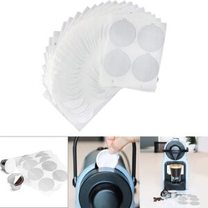 611JHRqiYBL._AC_SL1500_ Blingbin Capsules Cup Film, 100pcs Stickers Self Adhesive Aluminum Foil Lids Coffee Capsule Cup Sealed Film-B095CQLLQB