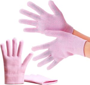 Moisturizing Spa Gel Gloves Softer, Suppler Hands in Just 20 Minutes, with Jojoba Oil, Olive Oil, Vitamin E, Plant Essential Oils, Soften & Smooth, One Size Fits All (Pink)-B0DY6BCXB4