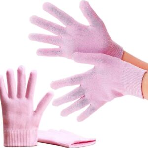 Moisturizing Spa Gel Gloves Softer, Suppler Hands in Just 20 Minutes, with Jojoba Oil, Olive Oil, Vitamin E, Plant Essential Oils, Soften & Smooth, One Size Fits All (Pink)-B0DY6BCXB4