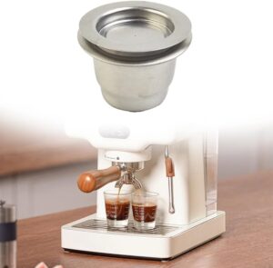 [1 Cpsuls Stainless ] For Reusable Coffee Capsule Stainless Steel Rich Crema Espresso Refillable Filters Pod Fit Inissia Pixie Essenza Mini-B0DC5KYMXC