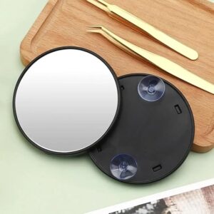 [1Pcs - 9Cm Diameter +1 Tweezer ] Small Makeup Mirror Magnifying Mirror With Two Suction Cups For Outdoor - Germany قطر 9 سم فقط - صغيره (15 X)--B0DY9VKSCK