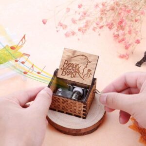 Music Box Wood Engraved Vintage Musical Box Gift for wife and friend and family-B0DGRXXMY3