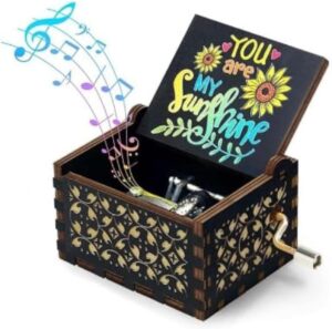Music box Black addition you are my sunshine - Music Box Hand-Cranked Music Box-B0CG3V9N86