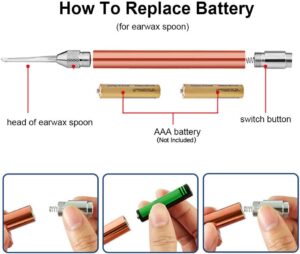 Decdeal- 2pcs Ear Wax Removal Ear Flap Set Stainless Steel Ear Wax Remover Spoon Baby Kids Adult Ear Plugs Ear Selector with Led Light-