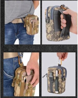 Men Waist Pack Bum Bag Pouch Waterproof Tactical Military Sport Hunting Belt Molle Nylon Mobile Phone Bags Travel Tools (ArmyGreen)-B0CYF75DY2