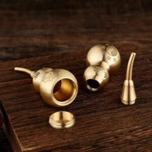 1Pcs Chinese Good Luck Brass Gourd Figurine Crafts Bagua Diagram Pattern Charm Amulet Statue Sculpture Feng Shui Home Decoration Random (ACLJY688-2)-B0DS6FTPVT