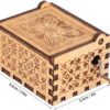 Wooden Music Box Hand Music Box Wooden Engraved Hand Crank Carved Plywood Crank Carved Vintage Mechanism Music Box(Moon river)-B0B1X1M2DM