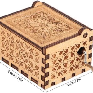 Wooden Music Box Hand Music Box Wooden Engraved Hand Crank Carved Plywood Crank Carved Vintage Mechanism Music Box(Moon river)-B0B1X1M2DM