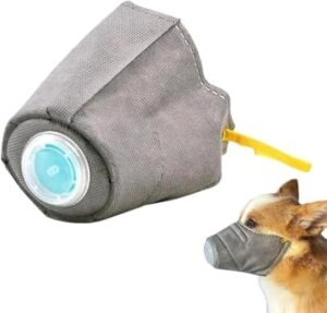 [1Pcs ] [ Random Color ] Dog Adjustable Soft Pet Puppy Mouth Cover Mask Pure Color Anti Biting Muzzle (Large)-B0CF7VKSVT