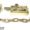 [1 Pcs] Door Chain Lock, Steel Slide Bolt Latch Safety Door Lock with Anti-Theft Chain and Spring Lock (Gold)-B0CK8CHNM2