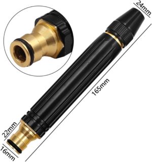 Garden Hose Pipe Spray Gun Starter Set, Alloy High Pressure Hose Watering Nozzle Gun with Hose End Quick Connector, Threaded Tap Adapter Hose Fitting for Car Washing, Garden Irrigation-B0DWB7VNDV