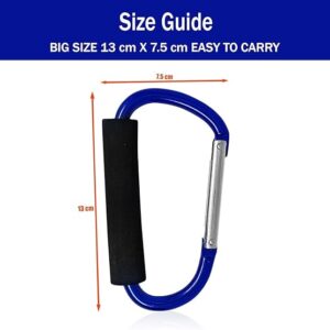 [1 PCs -13.5CM] Multi-function Screw Lock Buckle Big D-Shaped Carabiner Hook Keyring Clip Camping Kits Sports Rope Buckle Not for clambing (Random Color)-B0CMJ7PNSQ