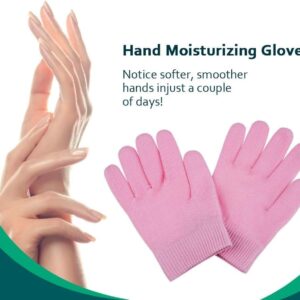 Moisturizing Spa Gel Gloves Softer, Suppler Hands in Just 20 Minutes, with Jojoba Oil, Olive Oil, Vitamin E, Plant Essential Oils, Soften & Smooth, One Size Fits All (Pink)-B0DY6BCXB4