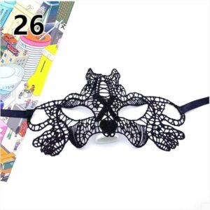 Lace Mask Women Eye Face Mask Masquerade Party Ball Prom Halloween Costume Half Face Bar Nightclub Queen Blindfolds (Code 21)-B0DPVQ75DQ