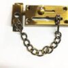 [1 Pcs] Door Chain Lock, Steel Slide Bolt Latch Safety Door Lock with Anti-Theft Chain and Spring Lock (Gold)-B0CK8CHNM2