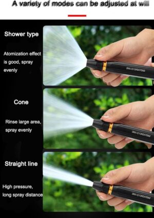 Garden Hose Pipe Spray Gun Starter Set, Alloy High Pressure Hose Watering Nozzle Gun with Hose End Quick Connector, Threaded Tap Adapter Hose Fitting for Car Washing, Garden Irrigation-B0DWB7VNDV