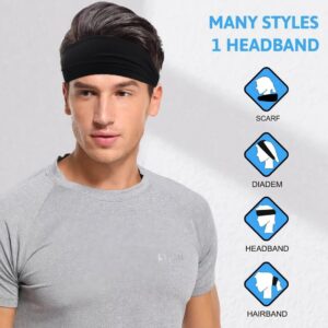 1PCs Sports Headbands For Men Woman Gym Yoga Sweat Hair Bands Soft Elastic Hairbands Stretch Outdoor Sport Sweatbands One Size-B0DVPSMYWX