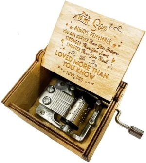 from Dad To Son Music Box - Pure Hand-Classical to My Son from dad Music Box Creative Wooden Crafts Best Gifts- (Dad Love Son)-B0BZ46MTJZ