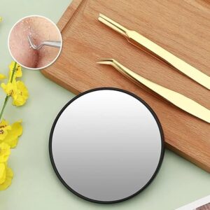 [1Pcs - 9Cm Diameter +1 Tweezer ] Small Makeup Mirror Magnifying Mirror With Two Suction Cups For Outdoor - Germany قطر 9 سم فقط - صغيره (15 X)--B0DY9VKSCK