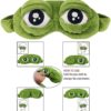 1Pcs - 3D Frog Cartoon Design Sleeping Eye Blinder Soft Plush Eye Mask Green-B0CKVXHVZZ