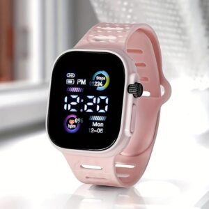 61I-ycbNo4L._AC_SX679_ Led Display Digital Kids Watches Sport Boys Girls Luminous Children’s Electronic Wristwatch Students Clock Watches Relojes 2024 (Light Pink)-B0DF53V54K