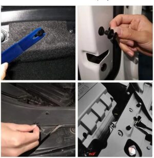 50Pcs 8mm Plastic Fasteners Screw Car Bumper Black Rivet Car Fastener Clips for Most Car Type-B0DFV5BDCR