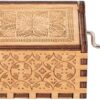 Wooden Music Box Hand Music Box Wooden Engraved Hand Crank Carved Plywood Crank Carved Vintage Mechanism Music Box(Moon river)-B0B1X1M2DM
