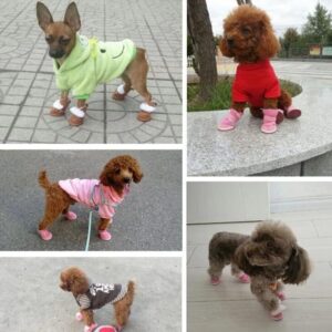 61LKkUiiV9L._AC_ -4Pcs/Pink, Coffee, 5.2x4.4cm /No 4 /Set Cute Dog Boots Outdoor Snow Walking Non-slip Puppy Sneakers Supplies Puppy Comfortable Snow Boots Pet Winter Warm Shoes- See Size photo befor Buy Items,-B0BR62CHY9