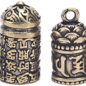 61LOsgkuhML._AC_SY625_ Brass Buddha Sutra Cylinder Pendant Container Bottle Keychain Hanging Necklace-B09R4XM8MK