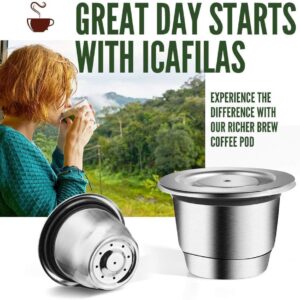 [2 Cpsuls Stainless ] For Reusable Coffee Capsule Stainless Steel Rich Crema Espresso Refillable Filters Pod Fit Inissia Pixie Essenza Mini-B0CTFTCZ37