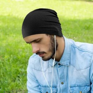 1PCs Summer Cool Running Cap Fashion Bicycle Hat Cycling Sport Caps Headdress Headscarf Hiking Baseball Riding Beanie Men Women Hats (Black)-B0DJ34YVZQ