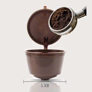 1 Pcs With Plastic Spoon & Cleaning Bruch - Coffee Filters - For the Dulce Gusto Plastic Reusable Coffee Capsules Compatible with the Dolce Gusto Discreet Cup Refill, Use 250 Times-B0C4JW28SY